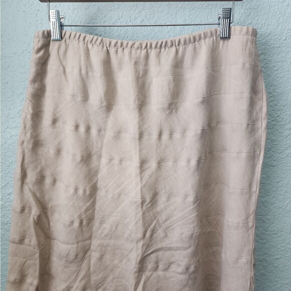 Soft surroundings linen maxi skirt coastal lined minimalist freestyle summer - Picture 4 of 11